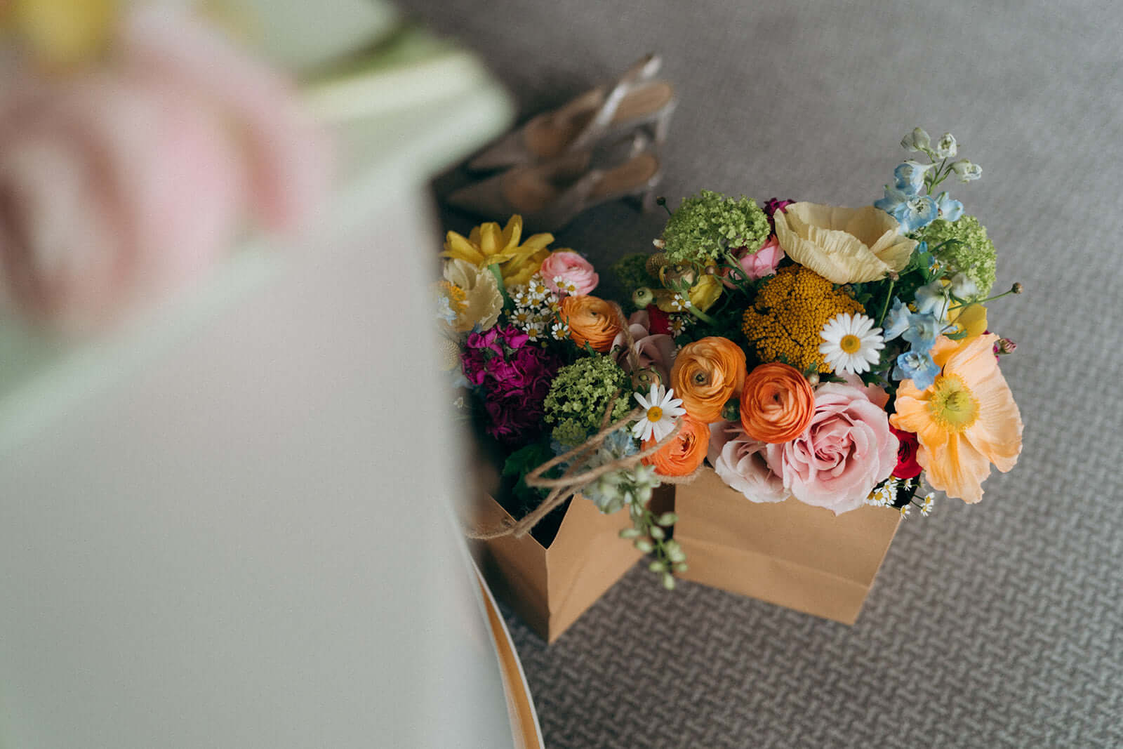Spring, seasonal bridal bouquet at The Midland in manchester