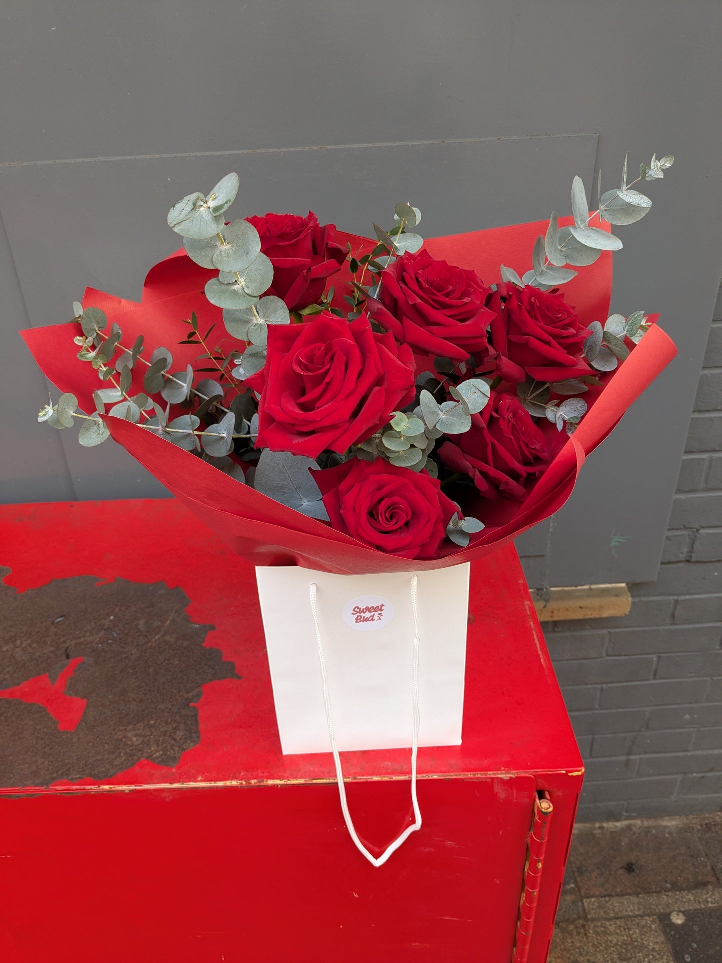 Half Dozen Red Rose Bouquet