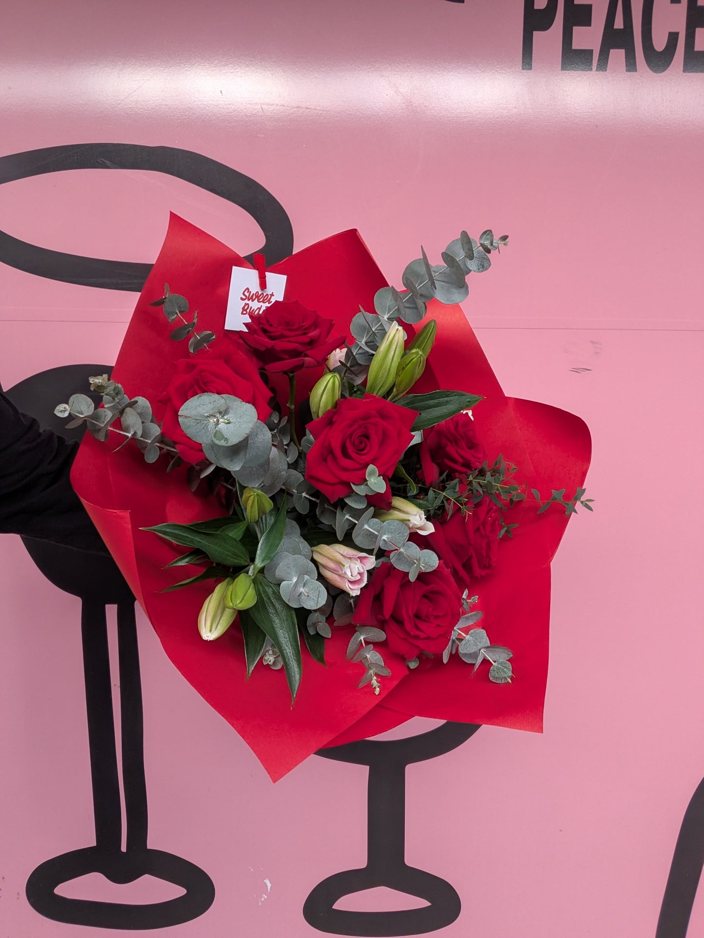 Classic Red Rose and Lily Bouquet