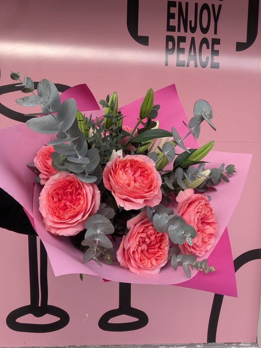 Luxury Pink Rose and Lily Bouquet