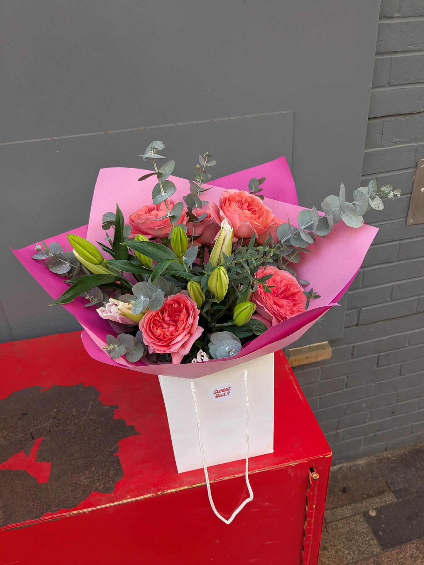 Luxury Pink Rose and Lily Bouquet